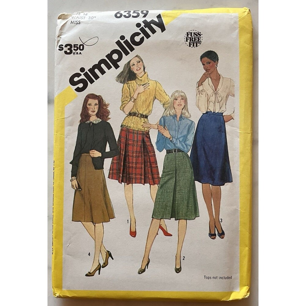 Vintage Simplicity Pattern 6359 Women’s Skirt Size 16 Waist 30” Uncut 1983 - Picture 1 of 7